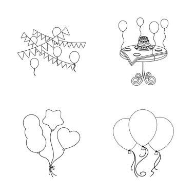 Mutlu ve eğlenceli simge vektör Illustration. Hisse senedi için mutlu ve balon vektör simge topluluğu.