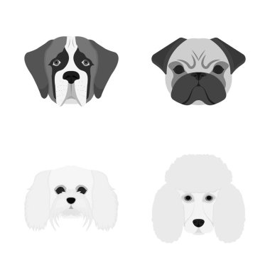 Şirin izole nesnesini ve köpek yavrusu sembolü. Hisse senedi için şirin ve hayvan vektör simge topluluğu.