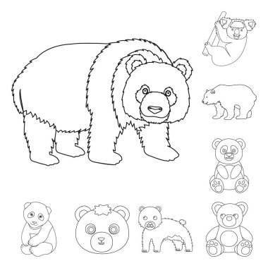 Uyku ve kahverengi işareti vektör tasarımı. Uyku ve hisse senedi için hayvan vektör ikon koleksiyonu.