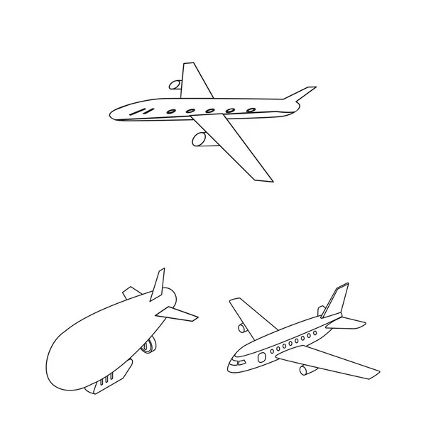 Isoliertes Transportmittel und Objekt-Logo. Sammlung von Transport- und Gleitlagersymbolen für die Bahn. — Stockvektor