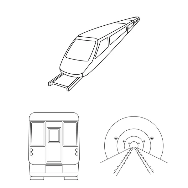 Vektorillustration von Eisenbahn und Zugsymbol. Eisenbahn- und Wegesymbol für das Netz. — Stockvektor