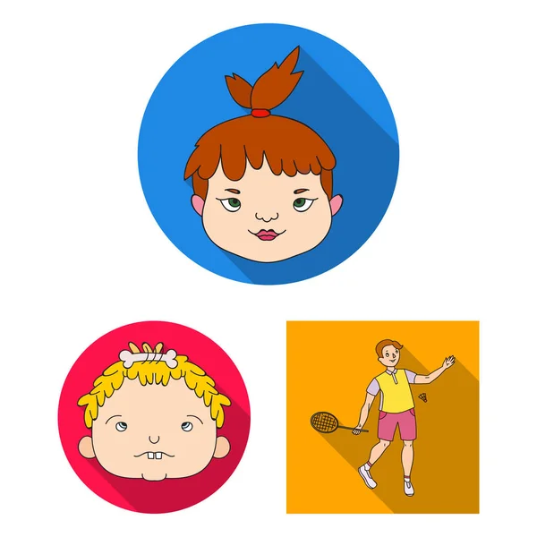 Diseño vectorial de niña y niño icono. Colección de niña y la escuela icono de vectores para la acción . — Vector de stock