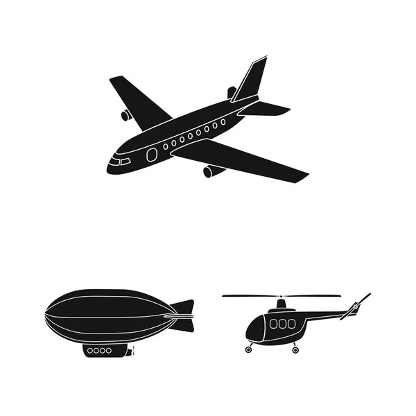 Oggetto isolato di trasporto e logo oggetto. Serie di illustrazioni vettoriali di trasporto e di planata . — Vettoriale Stock