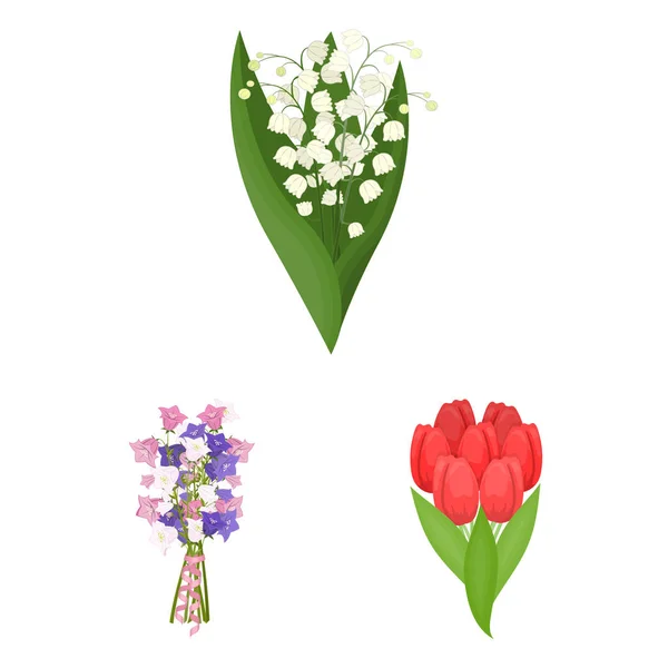 Projeto vetorial de sinal de primavera e coroa. Conjunto de primavera e flor símbolo de estoque para web . —  Vetores de Stock