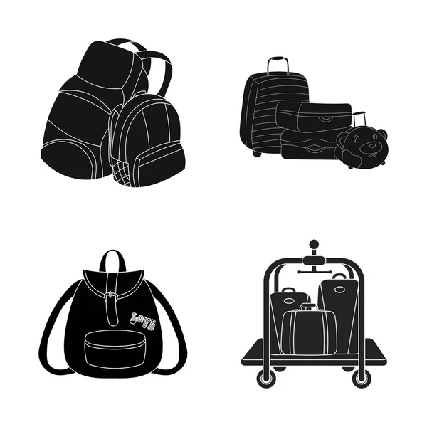 Vektor Illustration Von Und Rucksack Logo Satz Und Pack Vektor — Stockvektor