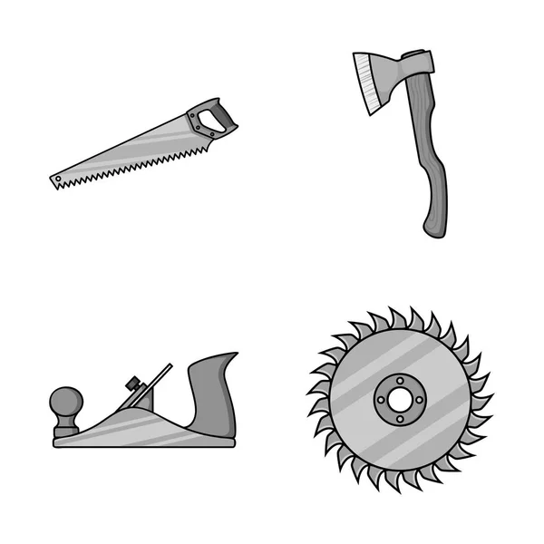 Векторное проектирование инструмента и строительного символа. Набор инструментальных и столярных векторных иллюстраций . — стоковый вектор
