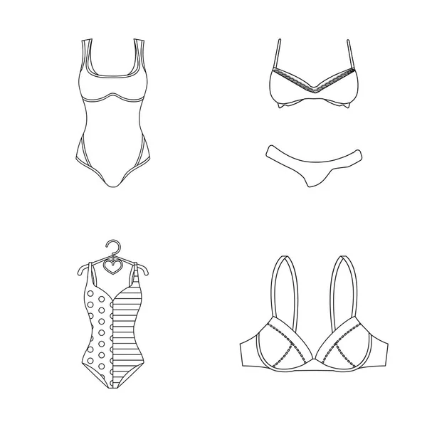 Diseño vectorial de bikini y logo de moda. Colección de bikini y traje de baño stock vector ilustración . — Archivo Imágenes Vectoriales