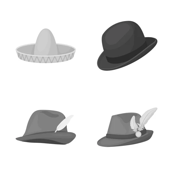 Illustration vectorielle du chapeau et du chapeau. Collection de chapeau et icône vectorielle modèle pour stock . — Image vectorielle