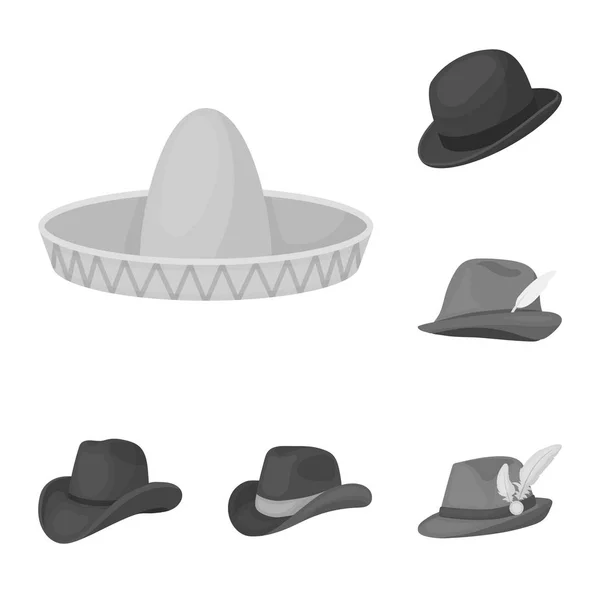 帽子とキャップ アイコンのベクター デザイン。ストックの帽子とモデルのベクター アイコンのコレクション. — ストックベクタ