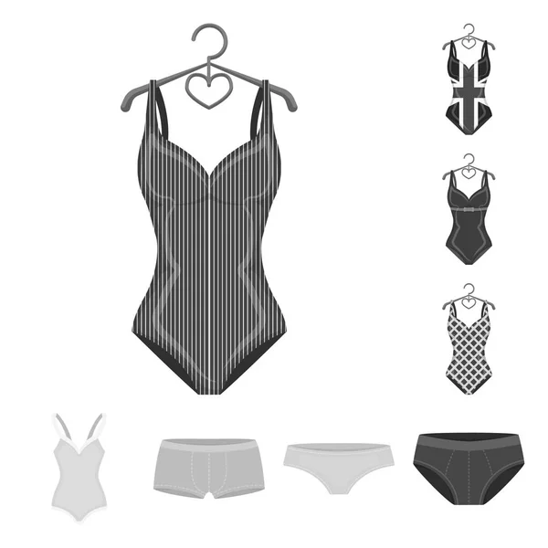 Vektorové ilustrace bikiny a módní ikony. Sada bikiny a plavky burzovní symbol pro web. — Stockový vektor