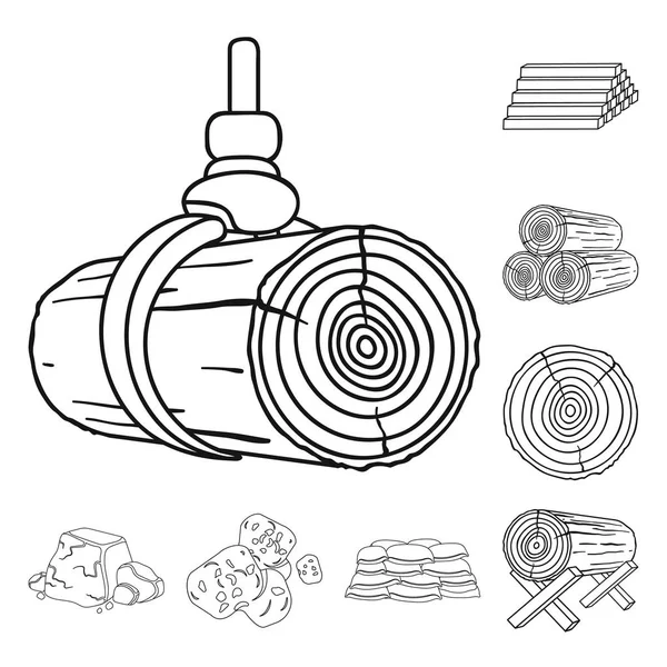 Vektorillustration von Material und Zementsymbol. Materialsammlung und Hausvektorsymbol für Aktien. — Stockvektor