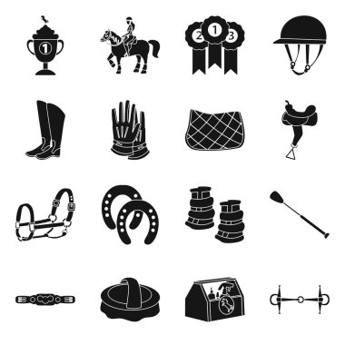 Spor ve rekabet simge vektör tasarımı. Spor ve web için Binicilik hisse senedi simgesi toplama.