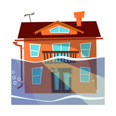 Tufan ve felaket işareti vektör Illustration. Tufan ve kıyamet vektör simgesini hissenin topluluğu.