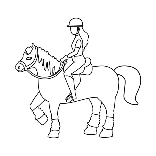 Vektor-Design von Pferd und Reitersymbol. Sammlung von Illustrationen zu Pferd und Pferdebeständen. — Stockvektor