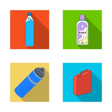 Plastik ve konteyner işareti vektör Illustration. Plastik ve ambalaj hisse senedi simgesi web için set.