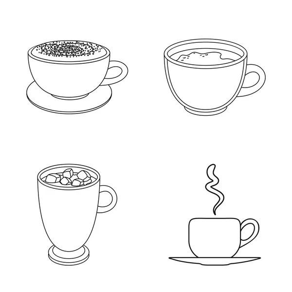 Vektorillustration av cup och coffe-ikonen. Uppsättning cup och översta lager vektorillustration. — Stock vektor