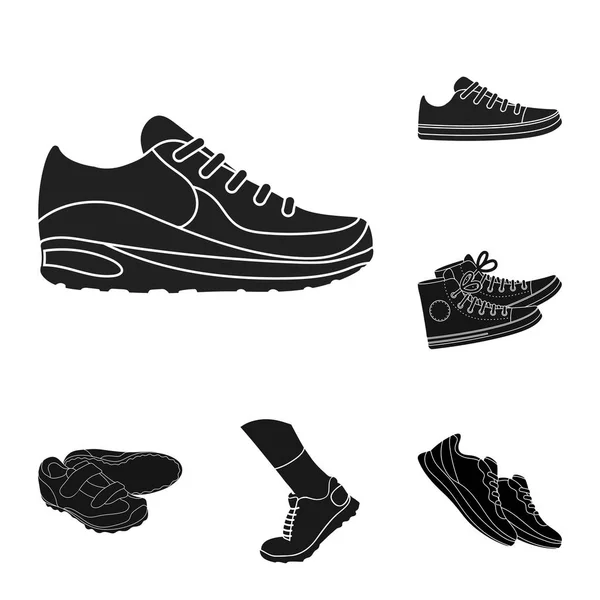 Векторный дизайн иконки обуви и спорта. Коллекция векторных иллюстраций обуви и фитнеса . — стоковый вектор