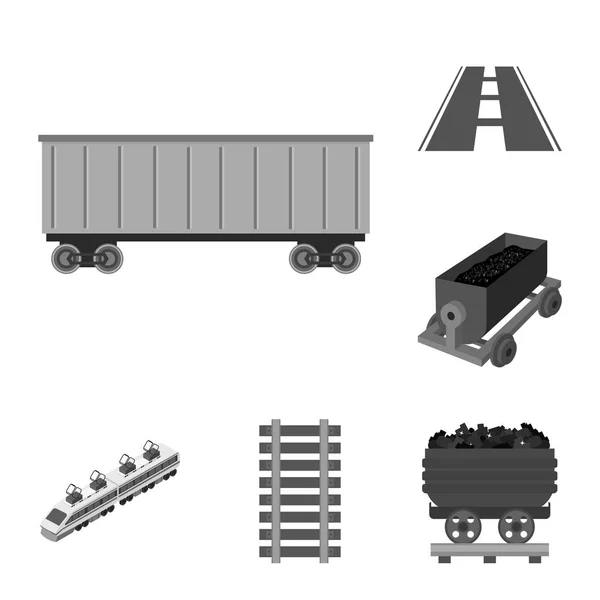 Objeto Isolado Símbolo Ferrovia Trem Conjunto Ferrovia Ilustração Vetorial Estoque —  Vetores de Stock