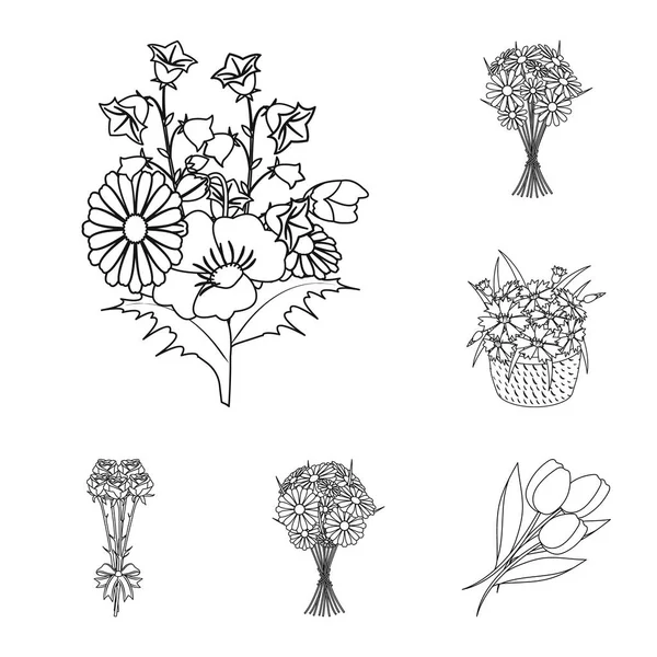 Vektor-Illustration von Frühling und Kranz-Symbol. Sammlung von Frühlings- und Blütensymbolen für das Web. — Stockvektor