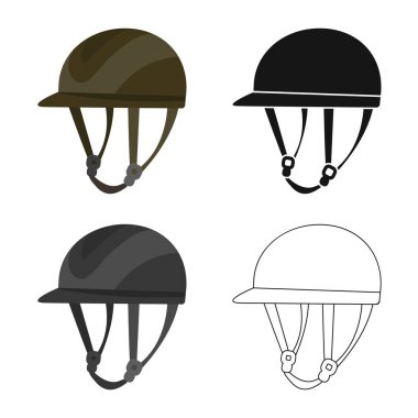 Ekipman ve Binicilik simge vektör tasarımı. Hisse senedi için ekipman ve rekabet vektör simge topluluğu.