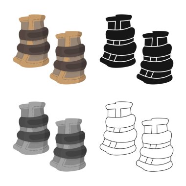 Ekipman ve Binicilik simge vektör tasarımı. Hisse senedi için ekipman ve rekabet vektör simge topluluğu.