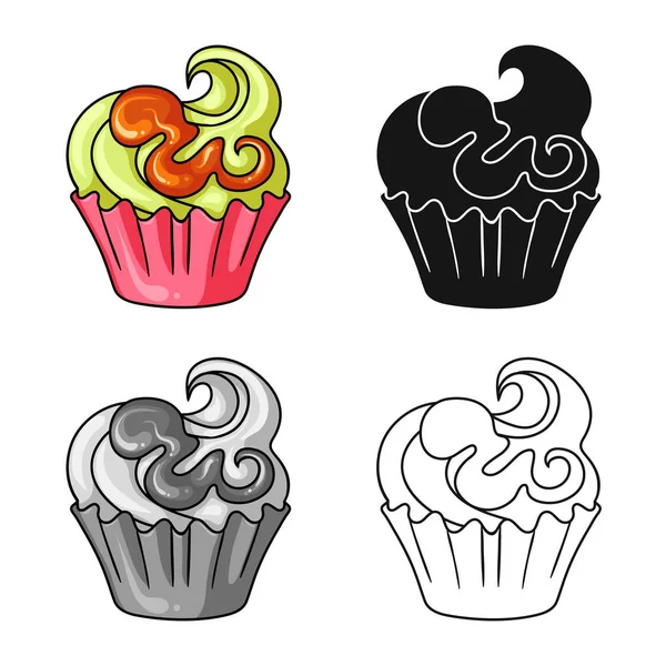 Şekerlemeler ve mutfak işareti vektör tasarımı. Şekerlemeler ve hisse senedi için ürün vektör simge kümesi.