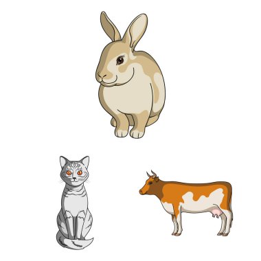 Hayvan ve habitat simge vektör tasarımı. Hayvan ve çiftlik hisse senedi vektör çizim topluluğu.