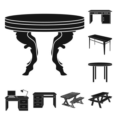 Vektör tasarımı ve tablo logosu. Dizi ve web için ahşap hisse senedi simgesi.