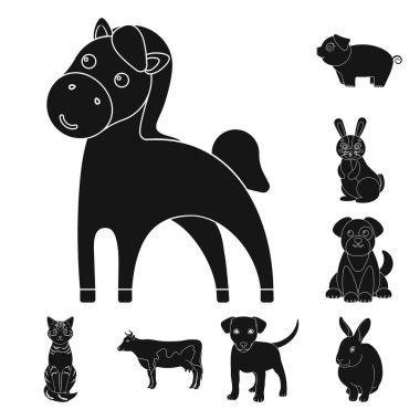 Hayvan ve habitat simge vektör tasarımı. Hayvan ve çiftlik hisse senedi simgesi için web topluluğu.