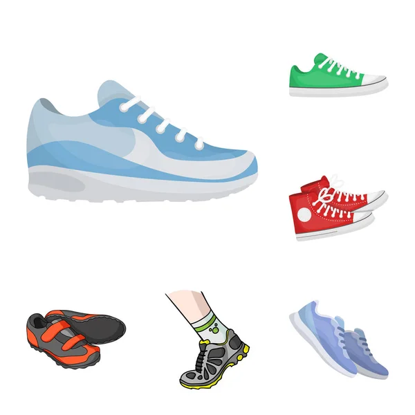 Vector illustration of shoe and sport logo. Set of shoe and fitness stock vector illustration. — Wektor stockowy