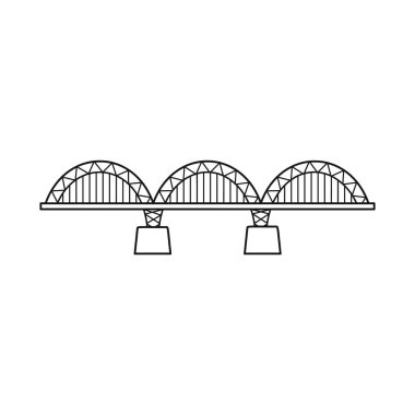 Kavisi ve köprü simge vektör tasarımı. Kavisi ve Simgesel Yapı hisse senedi simgesi için web topluluğu.