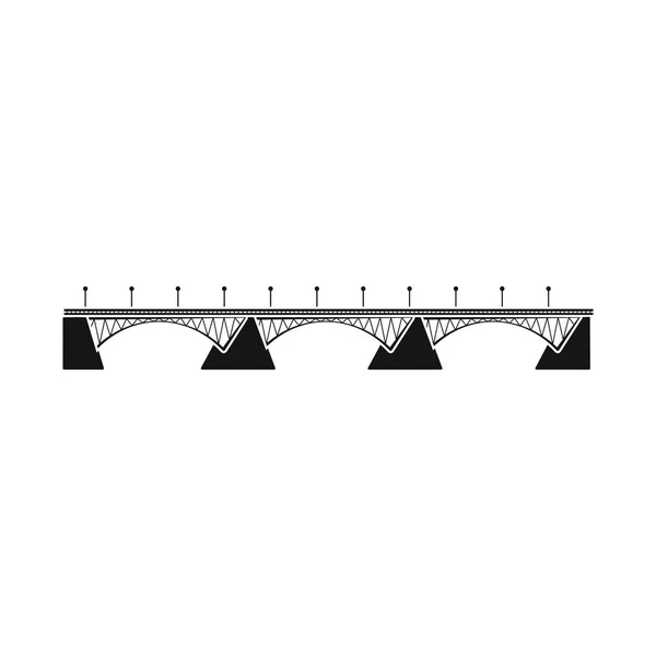 Vektor-Design von Brückenbau und Brückensymbol. Sammlung von Brückenbauwerken und Wahrzeichen-Vektor-Symbol für Aktien. — Stockvektor