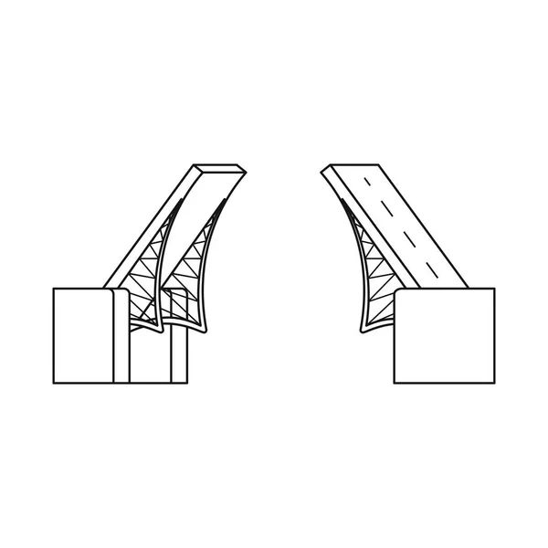 Isolerade objekt av brokonstruktioner och bro-ikonen. Samling av brokonstruktioner och landmärke vektor ikonen för lager. — Stock vektor