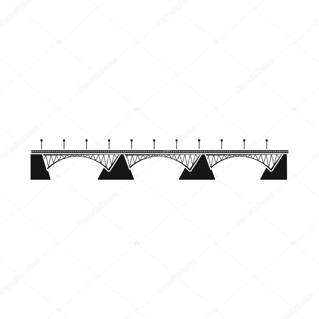 Vector design of bridgework and bridge symbol. Collection of bridgework and landmark vector icon for stock.
