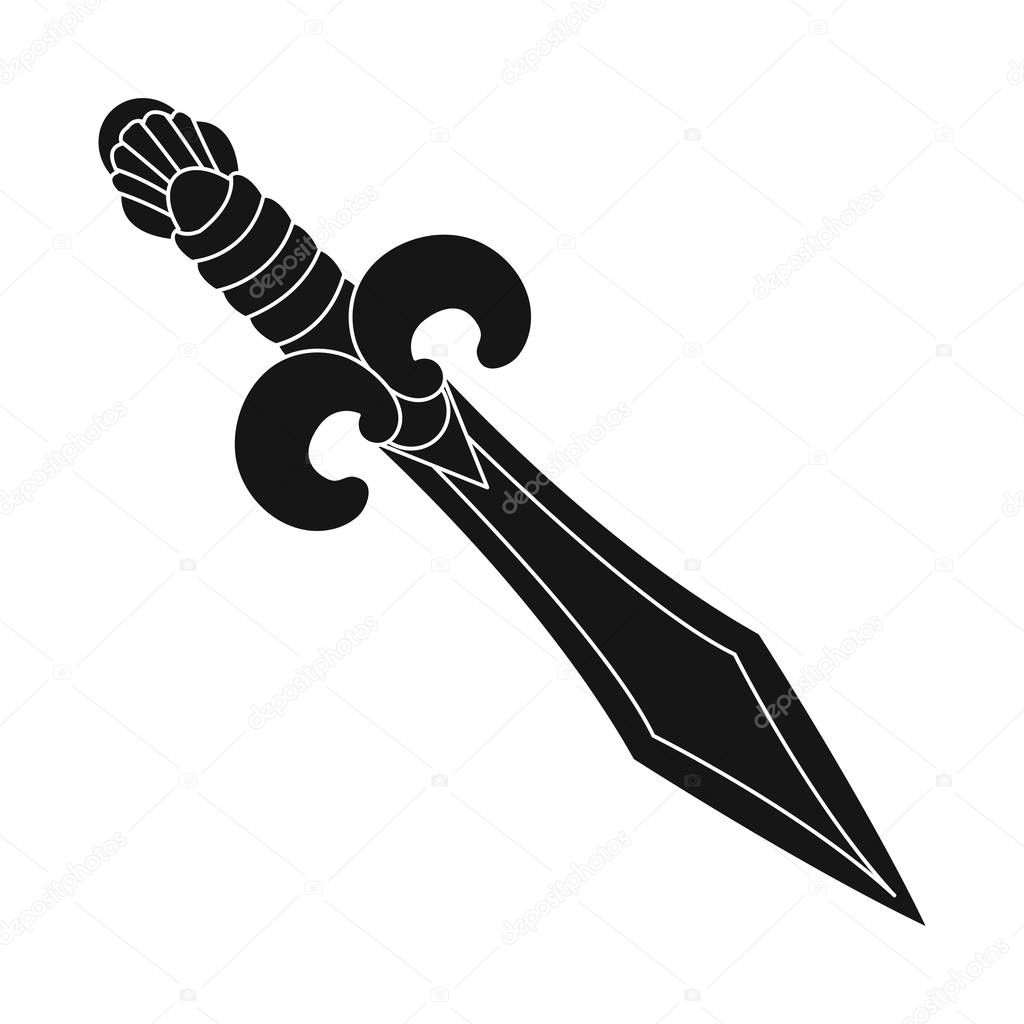 Vector illustration of sword  and dagger  icon. Set of sword  and weapon stock symbol for web.