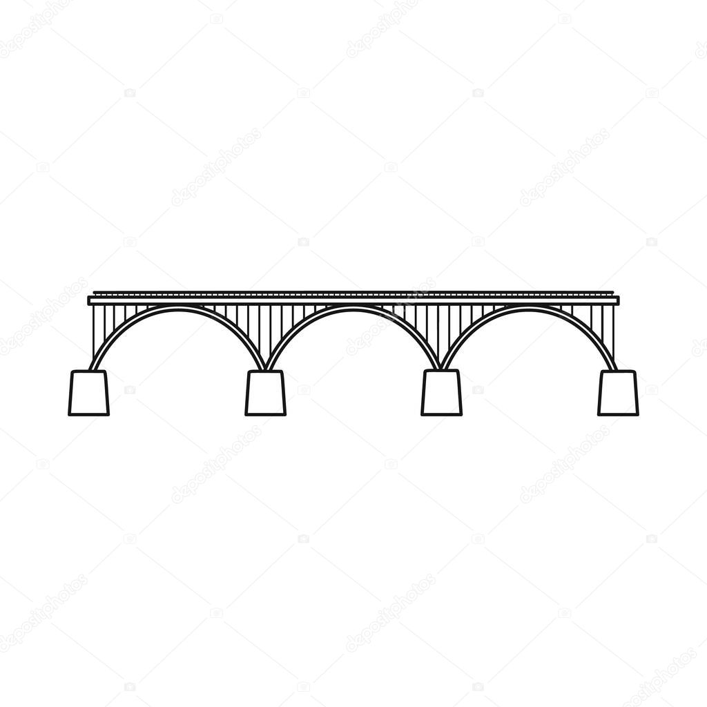 Isolated object of bridgework and bridge logo. Set of bridgework and landmark stock vector illustration.
