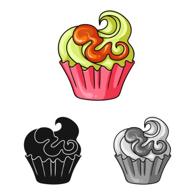 Şekerleme ve mutfak simgesi yalıtılmış nesne. Şekerlemeler ve web için ürün hisse senedi simgesi.