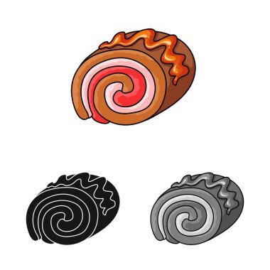 Şekerleme ve mutfak sembolü yalıtılmış nesne. Şekerlemeler ve ürün stok vektör çizim koleksiyonu.