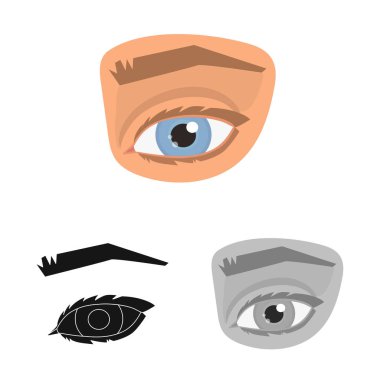 Vektör tasarımı bölümü ve vücut sembolü. Web için vücut ve anatomi hisse senedi simgesi kümesi.