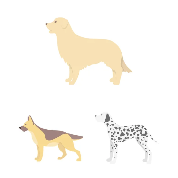 Objeto aislado de signo lindo y cachorro. Conjunto de icono de vector lindo y animal para la acción . — Archivo Imágenes Vectoriales