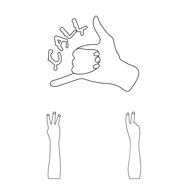 Design vettoriale dell'icona animata e del pollice. Raccolta di illustrazione vettoriale animata e gestuale . — Vettoriale Stock