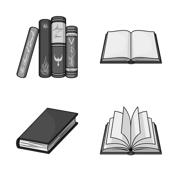 Εικονογράφηση διάνυσμα λογότυπο βιβλιοθήκη και συγγράμματα. Συλλογή της βιβλιοθήκης και σχολείο εικονογράφηση διάνυσμα απόθεμα. — Διανυσματικό Αρχείο