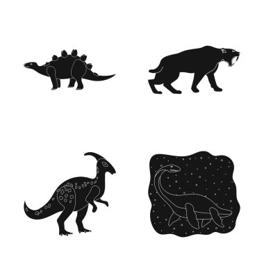 Vektör Illustration karakter ve hayvan sembolü. Web için hayvan ve eski hisse senedi simgesi kümesi.