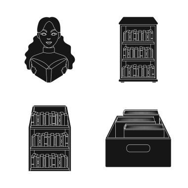 Yalıtılmış nesne ve kitaplığın oturum açın. Toplama ve ders kitabı hisse senedi vektör çizim.