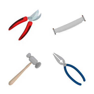 Takım ve inşaat sembolü vektör illüstrasyon. Stok için takım ve marangozluk vektör simgesi kümesi.