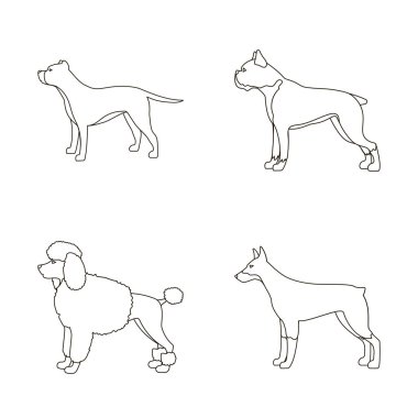 Sevimli vektör çizim ve köpek yavrusu sembolü. Hisse senedi için şirin ve hayvan vektör simge topluluğu.