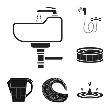 Su ve bırak logo yalıtılmış nesne. Su ve sıçrama hisse senedi vektör çizim.