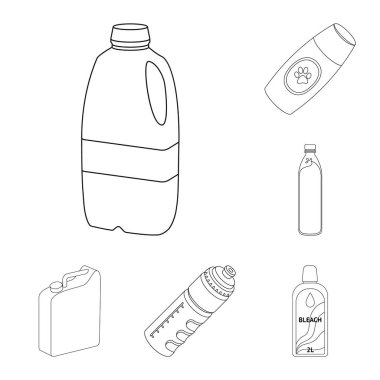 Plastik ve konteyner logo vektör Illustration. Plastik ve ambalaj vektör simgesini hissenin koleksiyonu.