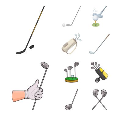 Sopa ve alan logo vektör tasarımı. Sopa ve kulüp hisse senedi vektör çizim topluluğu.