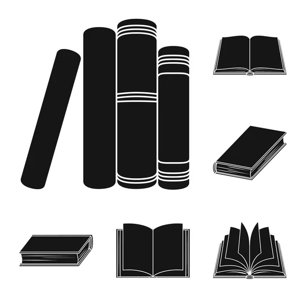 Vector illustration of library and textbook icon. Set of library and school vector icon for stock. — Stock Vector